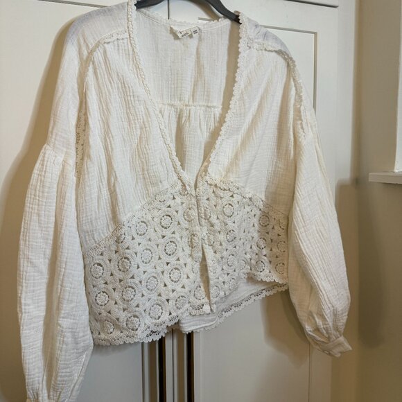 Anthropologie White Lace Blouse - Picture 4 of 6